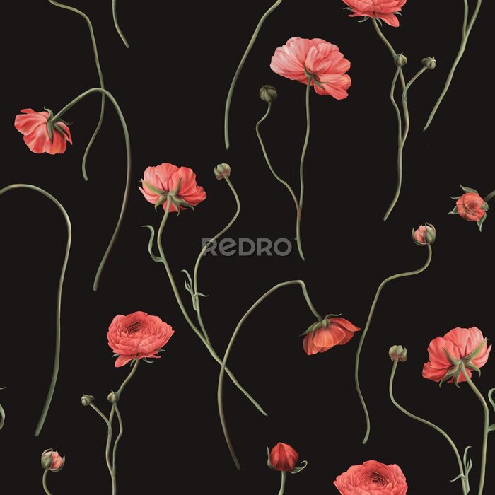 Papier peint  Fleurs sauvages délicates