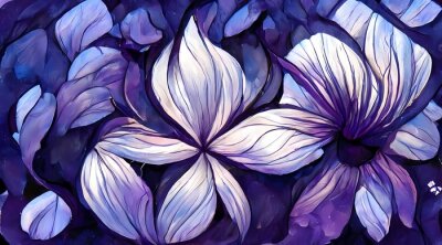 Papier peint  Fleurs sauvages en violet