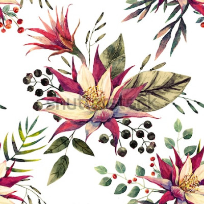 Papier peint  Fleurs tropicales