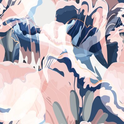 Floral abstraction seamless pattern.