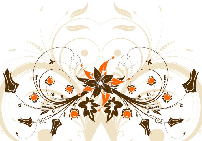 Papier peint  floral frame