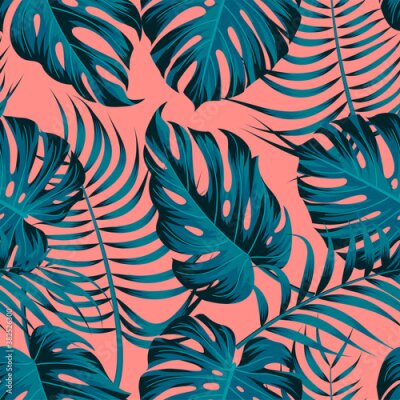 Papier peint  Floral seamless pattern with leaves. tropical background