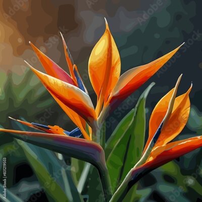 Papier peint  Florecer de una Strelitzia Reginae 