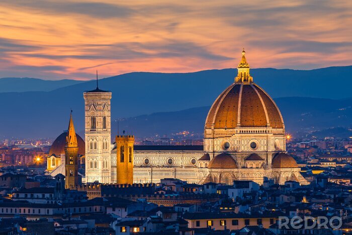 Papier peint  Florence au crépuscule avec vue sur la cathédrale