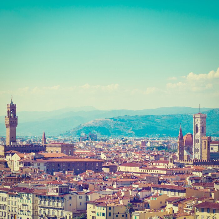 Papier peint  Florence aux tonalités rétro