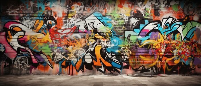 Papier peint  Fond abstrait de graffiti sur le mur