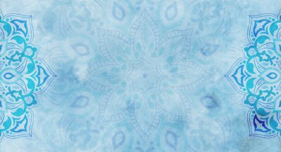 Papier peint  Fond aquarelle bleu mandala