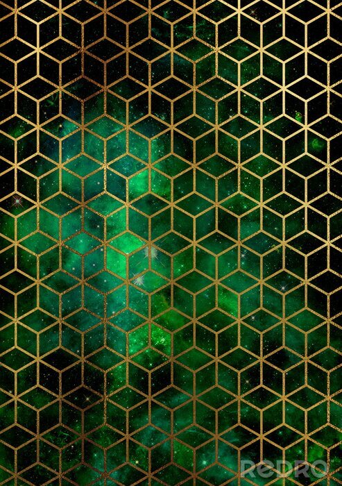 Papier peint  Fond aquarelle et motif géométrique