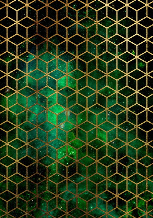 Papier peint  Fond aquarelle et motif géométrique