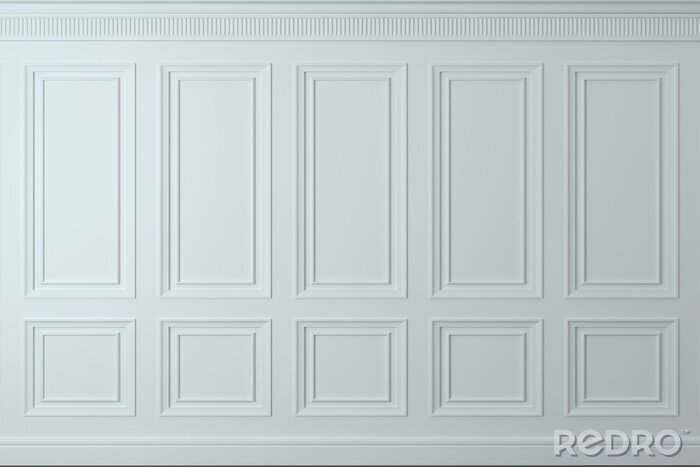 Papier peint  Fond blanc avec moulures