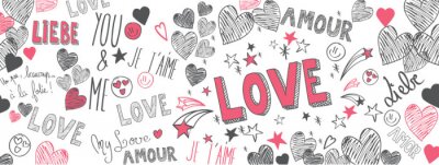 Fond de doodles de l'amour