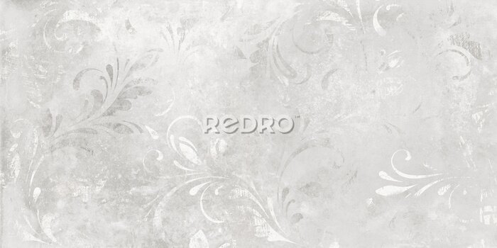 Papier peint  Fond en béton dans des tons de gris avec ornements