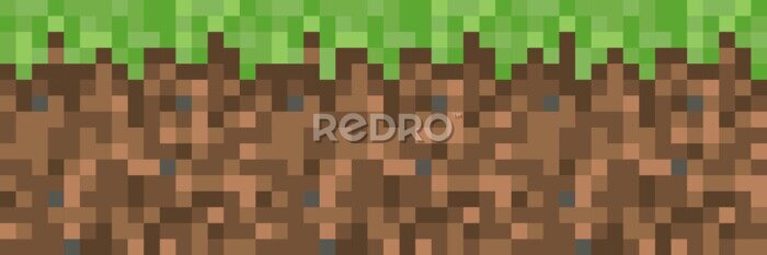 Papier peint  Fond géométrique style jeu vidéo en couleurs vertes et brunes