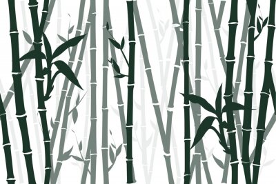 Papier peint  Fond monochrome avec des bambous