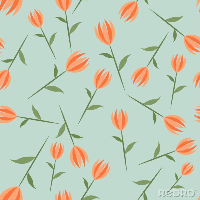 Papier peint  Fond transparent avec des tulipes.
