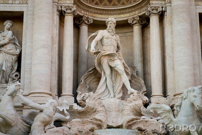 Papier peint  Fontaine romaine avec une sculpture
