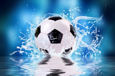 Papier peint  Football 3D dans l'eau