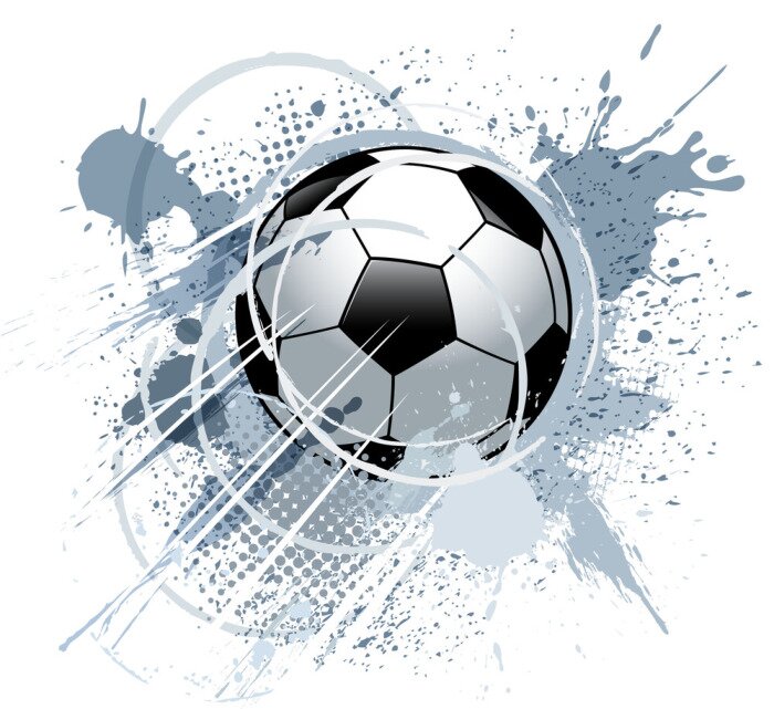 Papier peint  Football 3D sur une tache abstraite