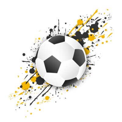 Football sur les taches jaune et noir