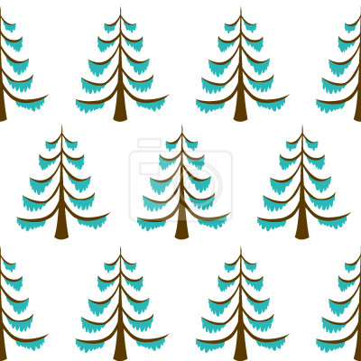 Papier peint à motif  Forêt givrée