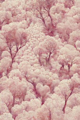 Forêt rose épaisse