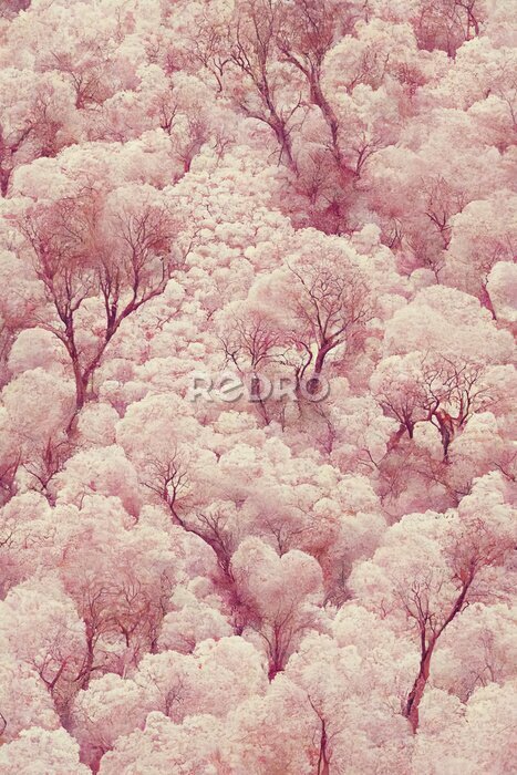 Papier peint  Forêt rose épaisse