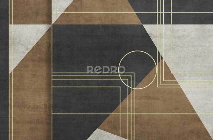 Papier peint  Formes brunes géométriques