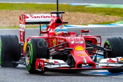 Papier peint  Formule 1 bolide rouge sur la piste