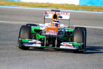 Papier peint  Formule 1 bolide vert