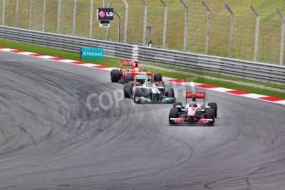 Papier peint  Formule 1 bolides au tournant