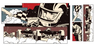 Papier peint  Formule 1 version comics