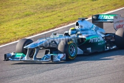 Papier peint  Formule 1 voiture rouge et bleu