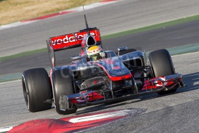 Papier peint  Formule 1 voiture rouge et bleu foncé