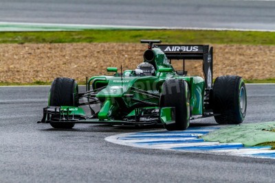 Papier peint  Formule 1 voiture vert sur la piste