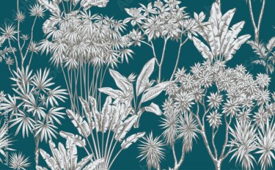 Papier peint  Fourrés exotiques de bambous et de palmiers