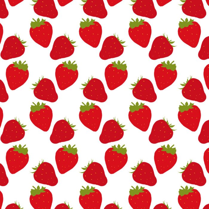 Papier peint  Fraises avec pédoncule vert