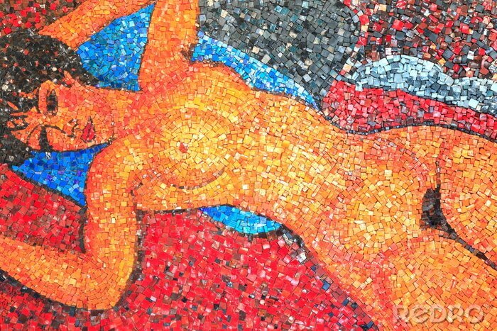 Papier peint  Frau, Mosaik, liegender Akt, Spilimbergo, mosaici, Frioul, Italie