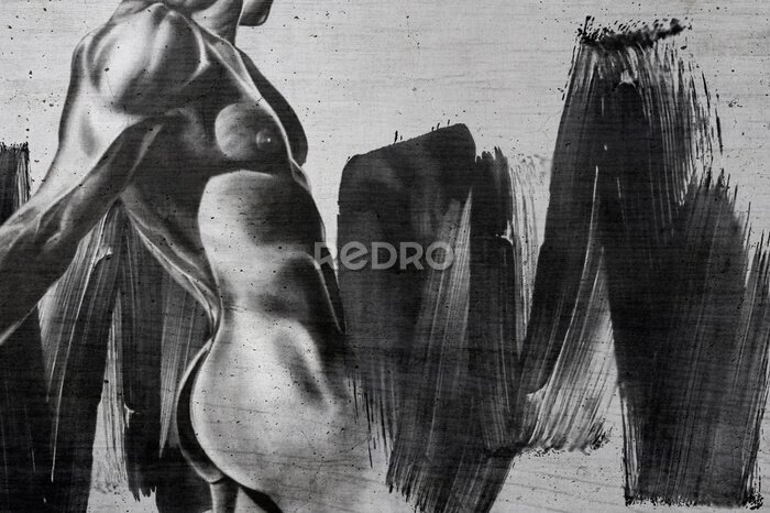 Papier peint  Fresque avec un homme sportif