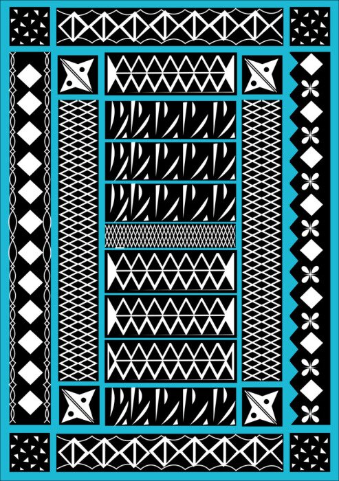 Papier peint  frise motif ornement tribal origine primitif