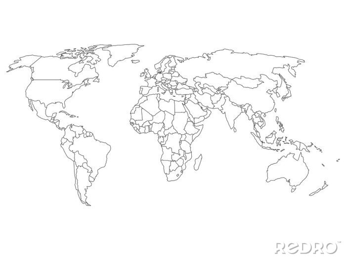 Papier peint  Frontières du pays sur la carte du monde