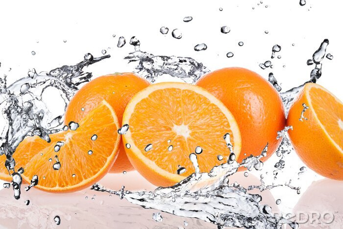 Papier peint  Fruits oranges et l'eau