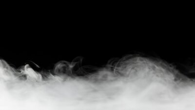 Papier peint  Fumée épaisse grise sur fond noir