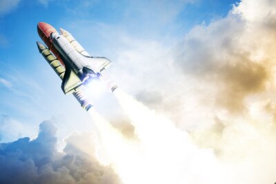 Papier peint  Fusée en vol dans l'espace