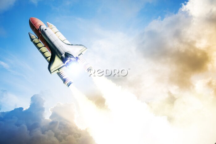 Papier peint  Fusée en vol dans l'espace