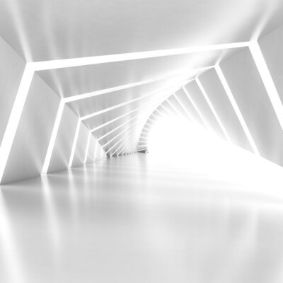 Futuristic tunnel blanc