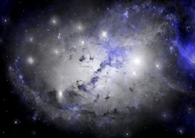 Papier peint  Galaxie avec étoiles et nébuleuse