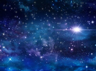 Papier peint  Galaxie avec une étoile brillante
