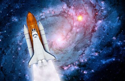 Papier peint  Galaxie avec une fusée