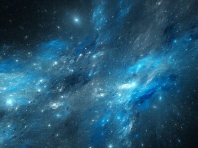 Papier peint  Galaxie bleue dans l'espace