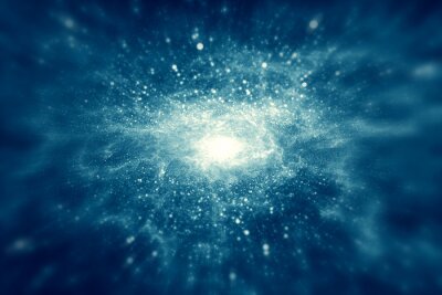 Galaxie bleue dans une teinte lumineuse